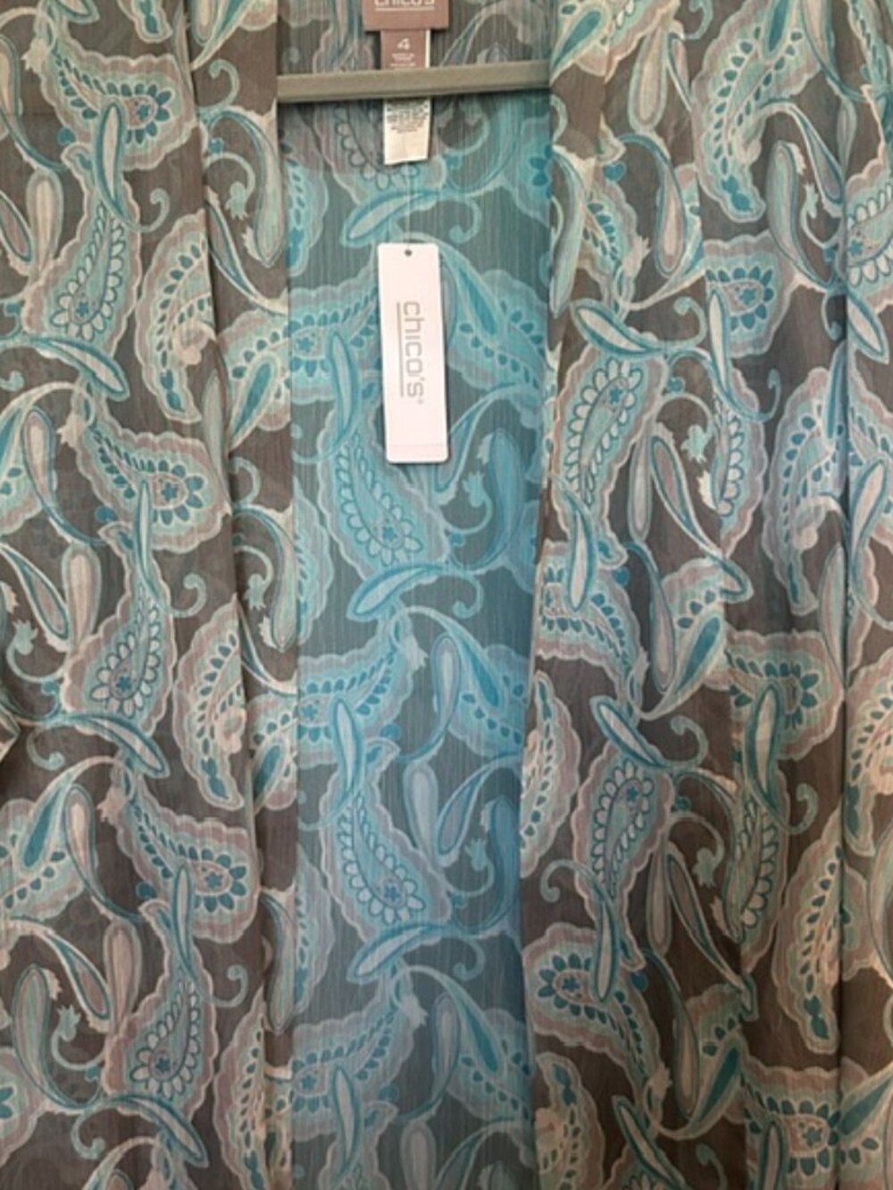 Chico's  Sheer Drape Jacket NWT Size 4 (2-3x)